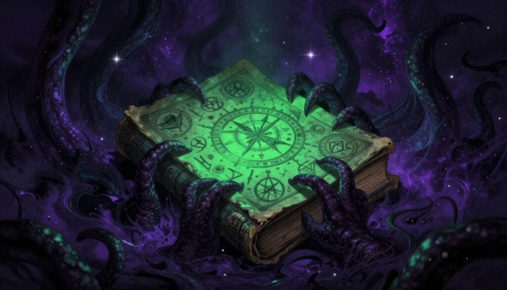 &Sigma;&kappa;&omicron;&tau;&epsilon;&iota;&nu;ή Lovecraftian &alpha;&tau;&mu;ό&sigma;&phi;&alpha;&iota;&rho;&alpha; &tau;&omicron;&upsilon; Tome of Madness &mu;&epsilon; &alpha;&rho;&chi;&alpha;ί&alpha; &sigma;ύ&mu;&beta;&omicron;&lambda;&alpha;